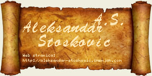 Aleksandar Stošković vizit kartica